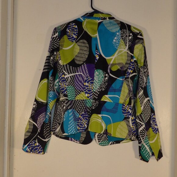 Peter Nygard Colorful Stretch Blazer Sz 8 - Picture 7 of 7